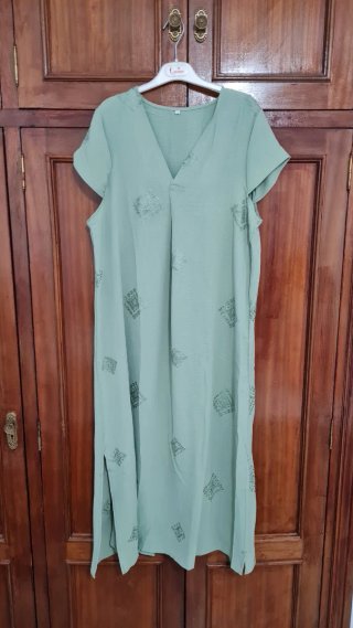 Vestido verde estampado talla XL/2XL