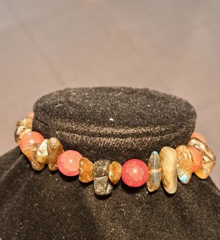 Bracciale Pietre Naturali Corniola e Labradorite