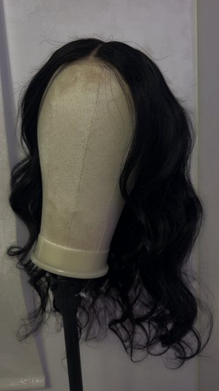 Peluca de cabello humano negro