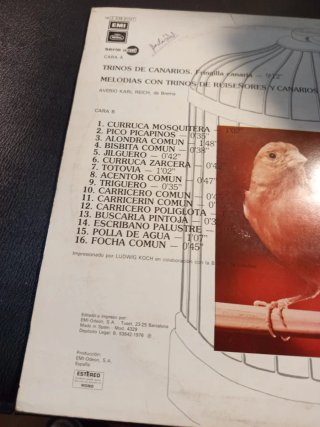 Vinilo Trinos y melodías de canarios