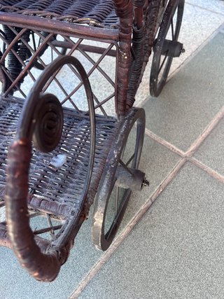 Jarrones mimbre trenzada y carrito