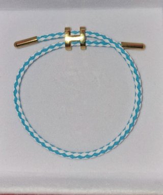 Pulsera Hermès Ajustable Naranja y Dorada