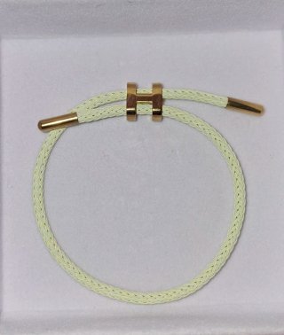 Pulsera Hermès Ajustable Naranja y Dorada