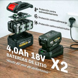 Soplador para jardín sin cable 18V con 2 baterías