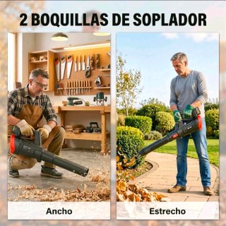 Soplador para jardín sin cable 18V con 2 baterías