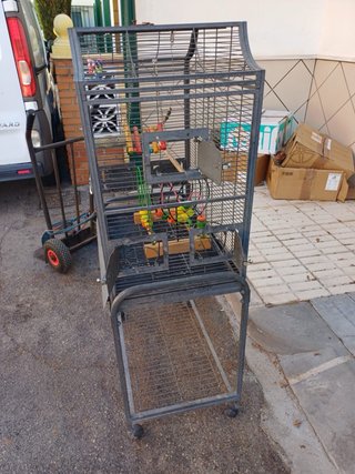 JAULA CON BASE PÁJAROS AVES INSEPARABLES
