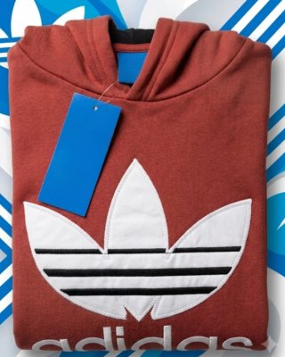 Sudadera Adidas Roja y Blanca unisex bordada
