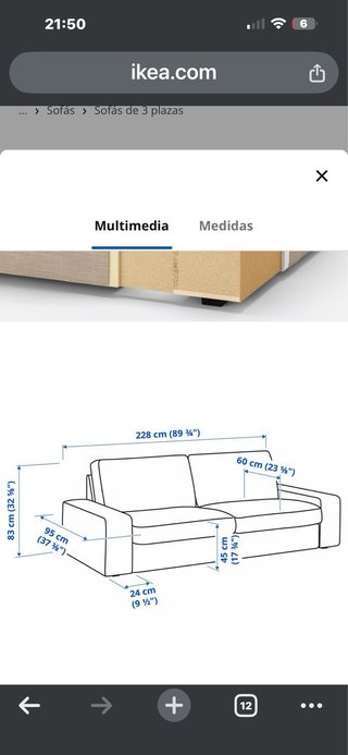 Sofá KIVIK 3 plazas Beige