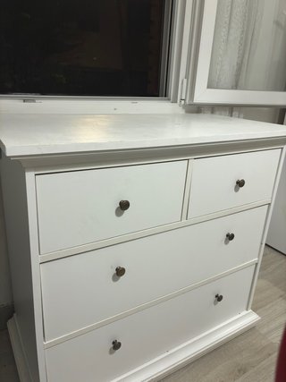Mueble 4 cajones blanco madera