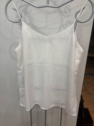 Top blanco Inés lentejuelas Talla S