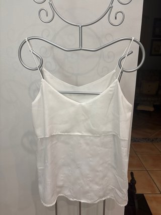 Top blanco Inés lentejuelas Talla S