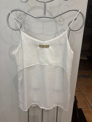 Top blanco Inés lentejuelas Talla S