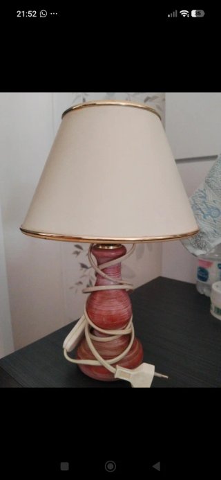 Lámpara de mesa cerámica y tela