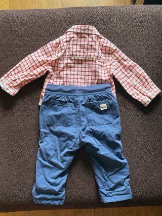 Conjunto bebé El Corte Inglés camisa + pantalón 3-