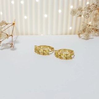 Pendientes Aro Oro con Circonitas Amarillas