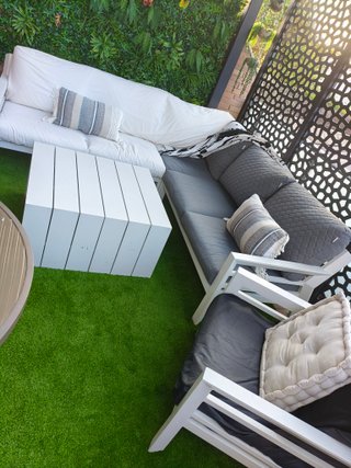 Conjunto Terraza Jardín Metal Negro Gris