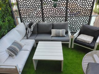 Conjunto Terraza Jardín Metal Negro Gris