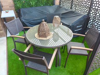Conjunto Terraza Jardín Metal Negro Gris