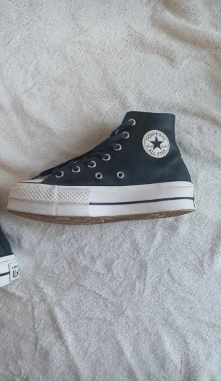 Converse Plataforma Piel Negra Talla 36