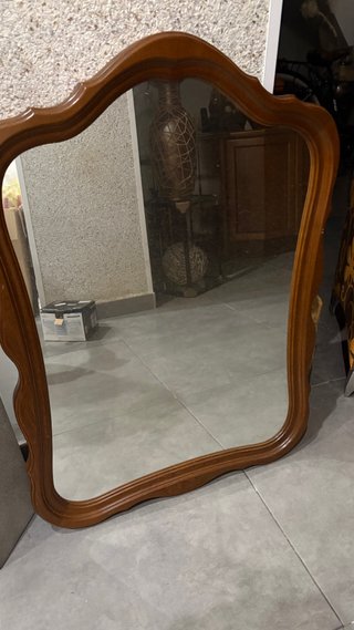 Espejo antiguo madera y cristal