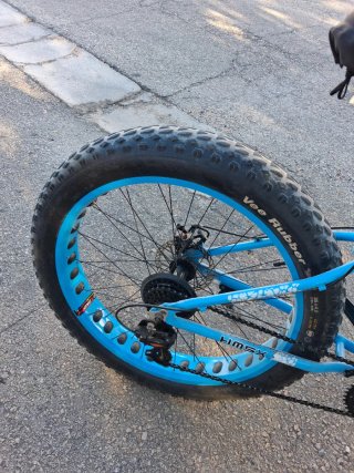 Bicicleta Fat Bike Azul y Blanca