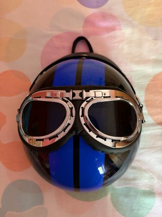 Mochila Casco Motero Negro y Azul