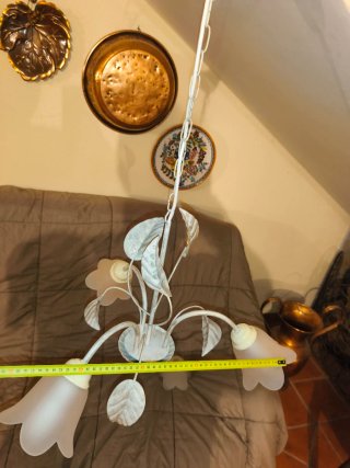 Lampadario 3 Luci Floreale Shabby Chic