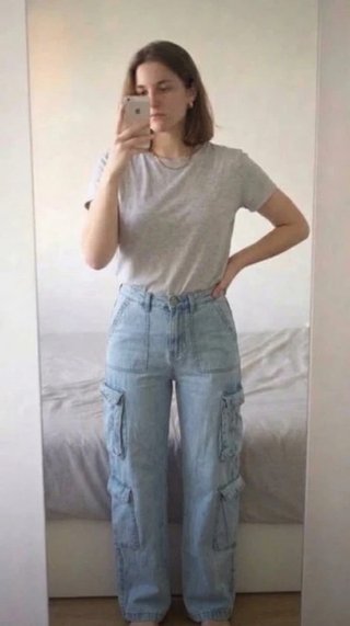 Pantalones cargo Y2K rectos vaqueros