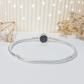 Pulsera Pandora 18cm Negra y Plateada