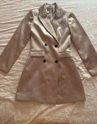 Blazer Beige/Dorado Doble Botonadura