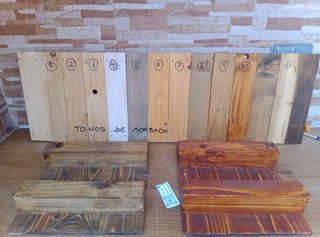 Lámpara artesanal jícara vidrio madera
