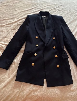 Blazer Negro Doble Botonadura Dorado