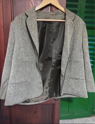 Traje tweed espiga gris