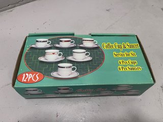 Juego Vajilla 12 tazas y platillos café