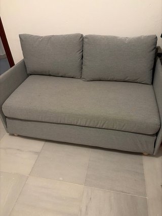 Sofá 2 plazas gris tela