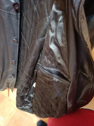 Chaquetón de piel hombre negro