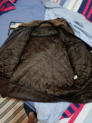 Chaquetón de piel hombre negro