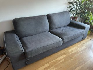 Sofá IKEA KIVIK 3 plazas gris+reposapies