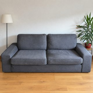 Sofá IKEA KIVIK 3 plazas gris+reposapies