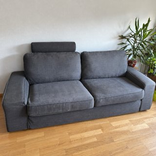 Sofá IKEA KIVIK 3 plazas gris+reposapies