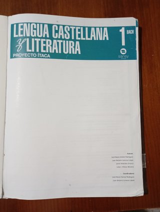Lengua castellana y literatura, 1 BACH.