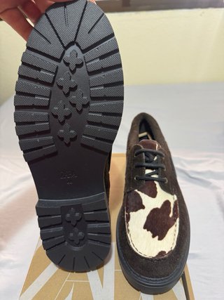 Mocasines Zara Piel Serraje Marrón Multicolor