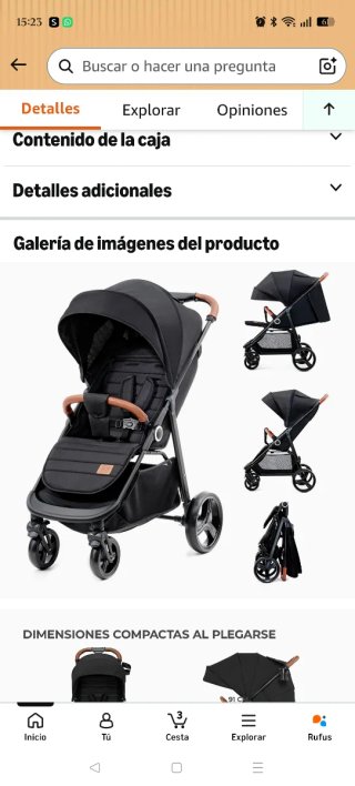 Passeggino per neonati nero e rosa