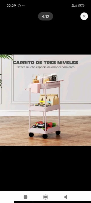 Carrello ausiliario con ruote per organizzare cucina e bagno