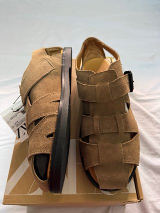 Sandalias Zara Piel Franciscanas Beige