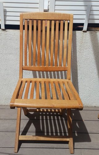 2 Sedie in Teak Massiccio Pieghevoli