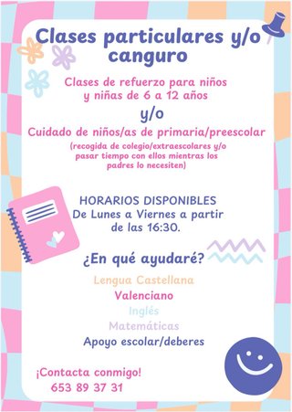 Clases particulares y canguro
