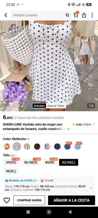 Vestido blanco con lunares negros