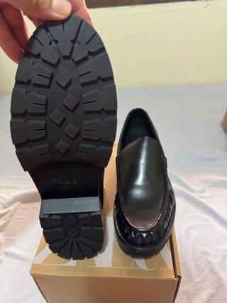 Mocasines Zara Piel Sintética Negros