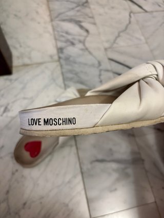 Sandali Love Moschino pelle bianchi intrecciati